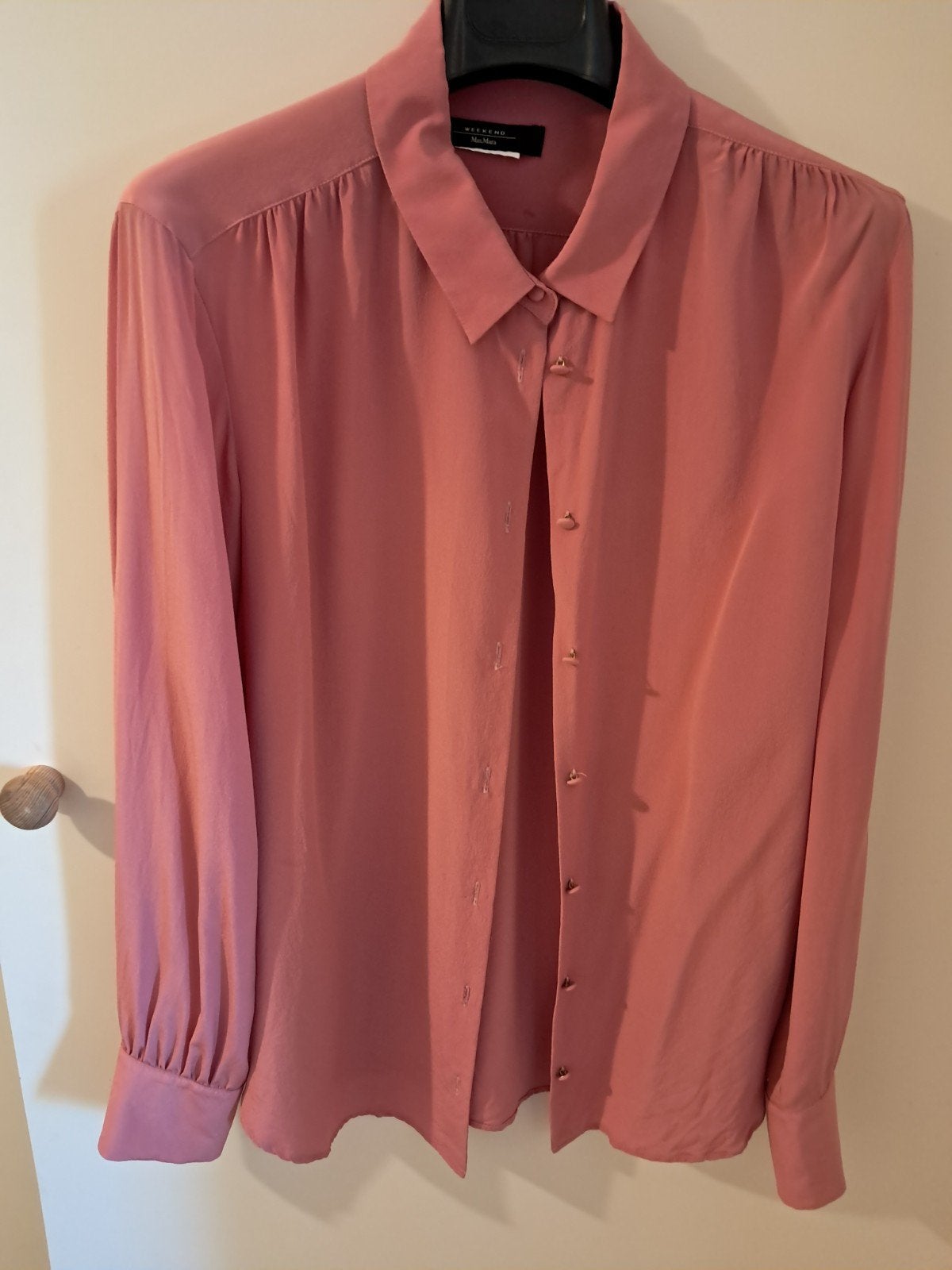 Weekend Max Mara roze zijde blouse maat M, Maat 38/40 (M), Ophalen of Verzenden, Zo goed als nieuw, Roze