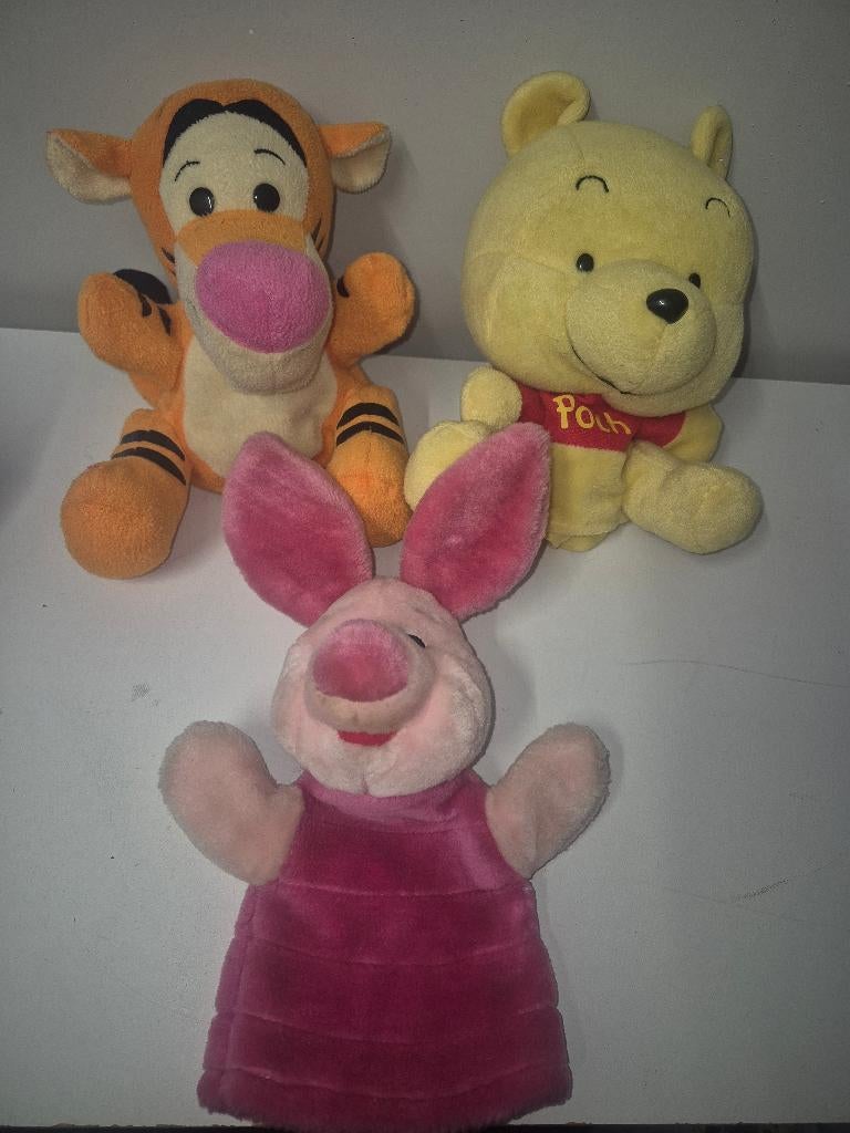Winnie the pooh, tijhertje en knorretje handpop, Ophalen of Verzenden, Winnie de Poeh of vrienden, Gebruikt, Overige typen
