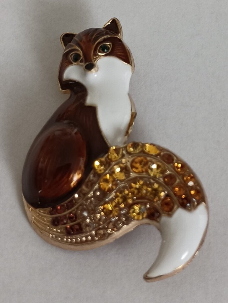 Vos broche, Overige materialen, 4 tot 7 cm, Overige kleuren, Nieuw