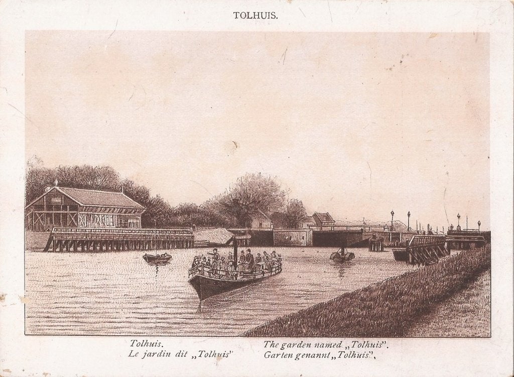 Buiksloot Tolhuis. Noordhollands Kanaal/Voorhaven Ca. 1890, 10 cm, 1800 - 1899, Stadsgezicht, Ophalen of Verzenden