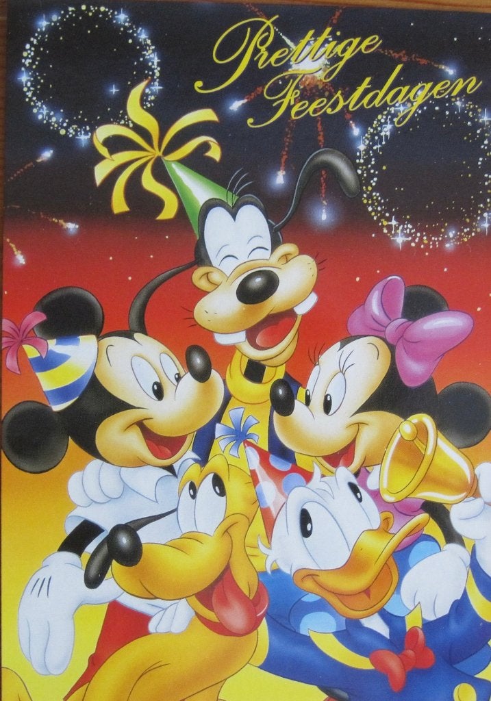 Prettige Kerstdagen Donald Duck met Mickey, Goofy en Pluto, Verzamelen, Verzenden, 1980 tot heden, Ongelopen, Overige thema's