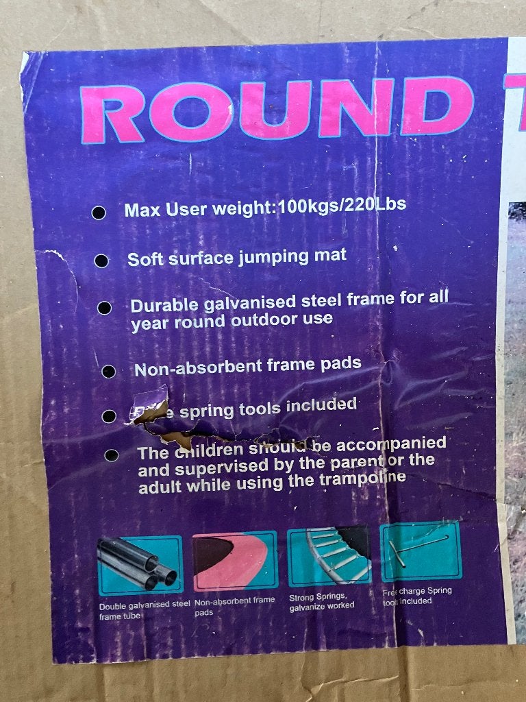gratis trampoline, Ophalen, Gebruikt