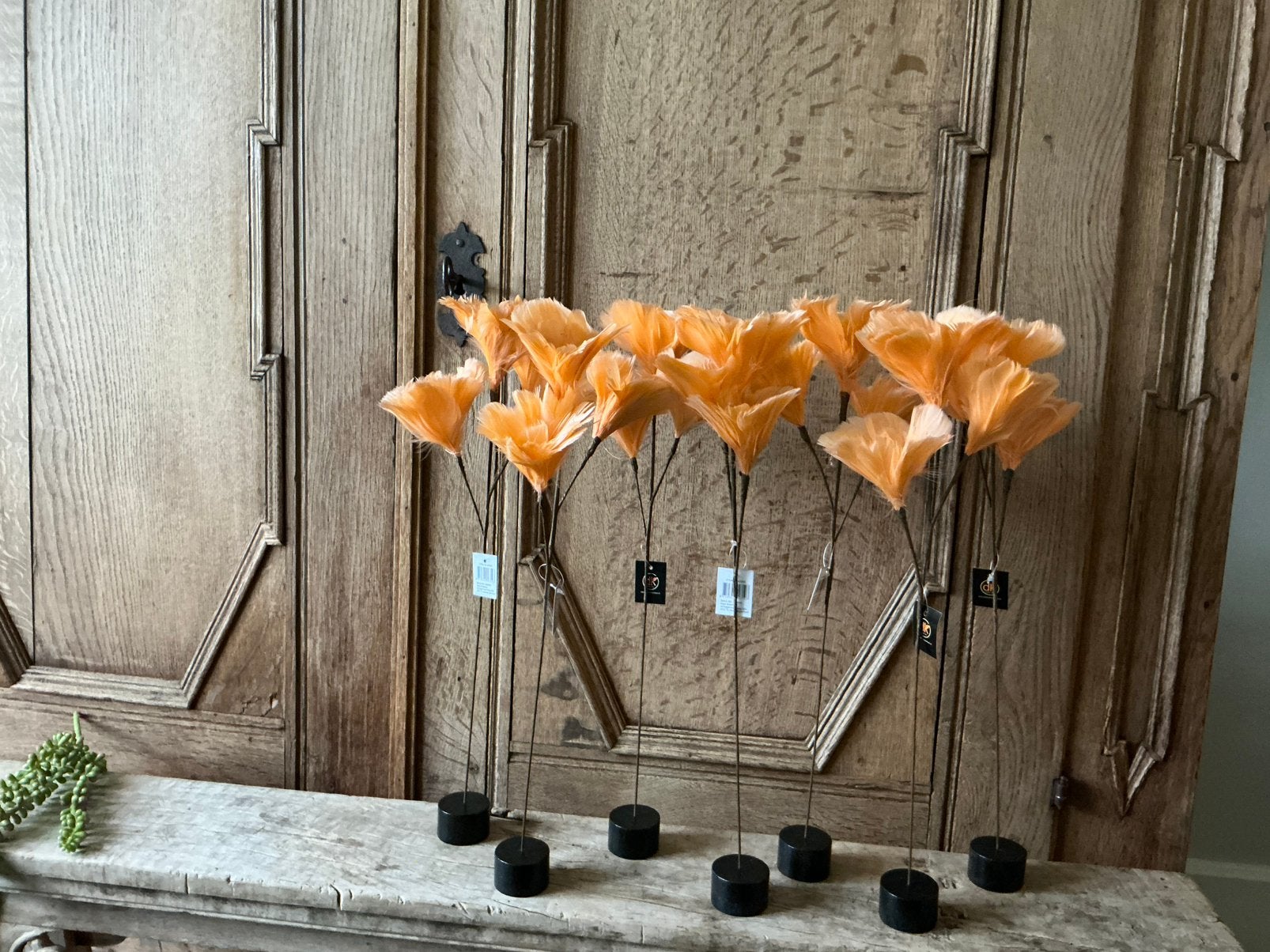 NIEUW set van echte veren kunstbloemen op standaard, Ophalen of Verzenden, Nieuw