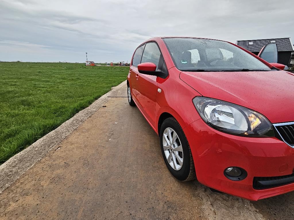 Skoda Citigo 1.0 T 44KW 3D 2015 Rood 5 deurs, Auto's, Voorwielaandrijving, Stof, Euro 6, Start-stop-systeem