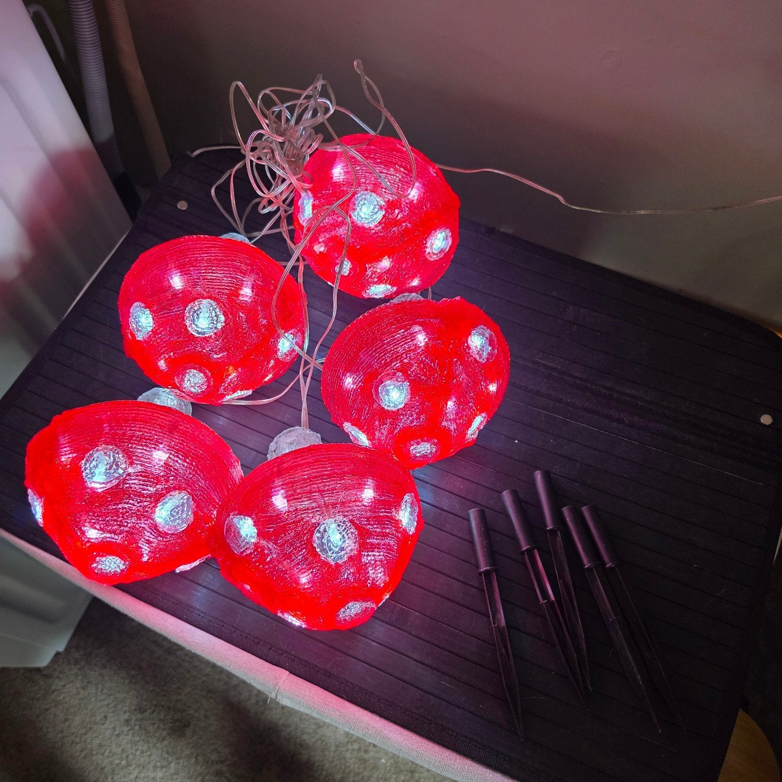 Lumineo paddestoelen set van 5 met verlichting, Diversen, Ophalen, Zo goed als nieuw