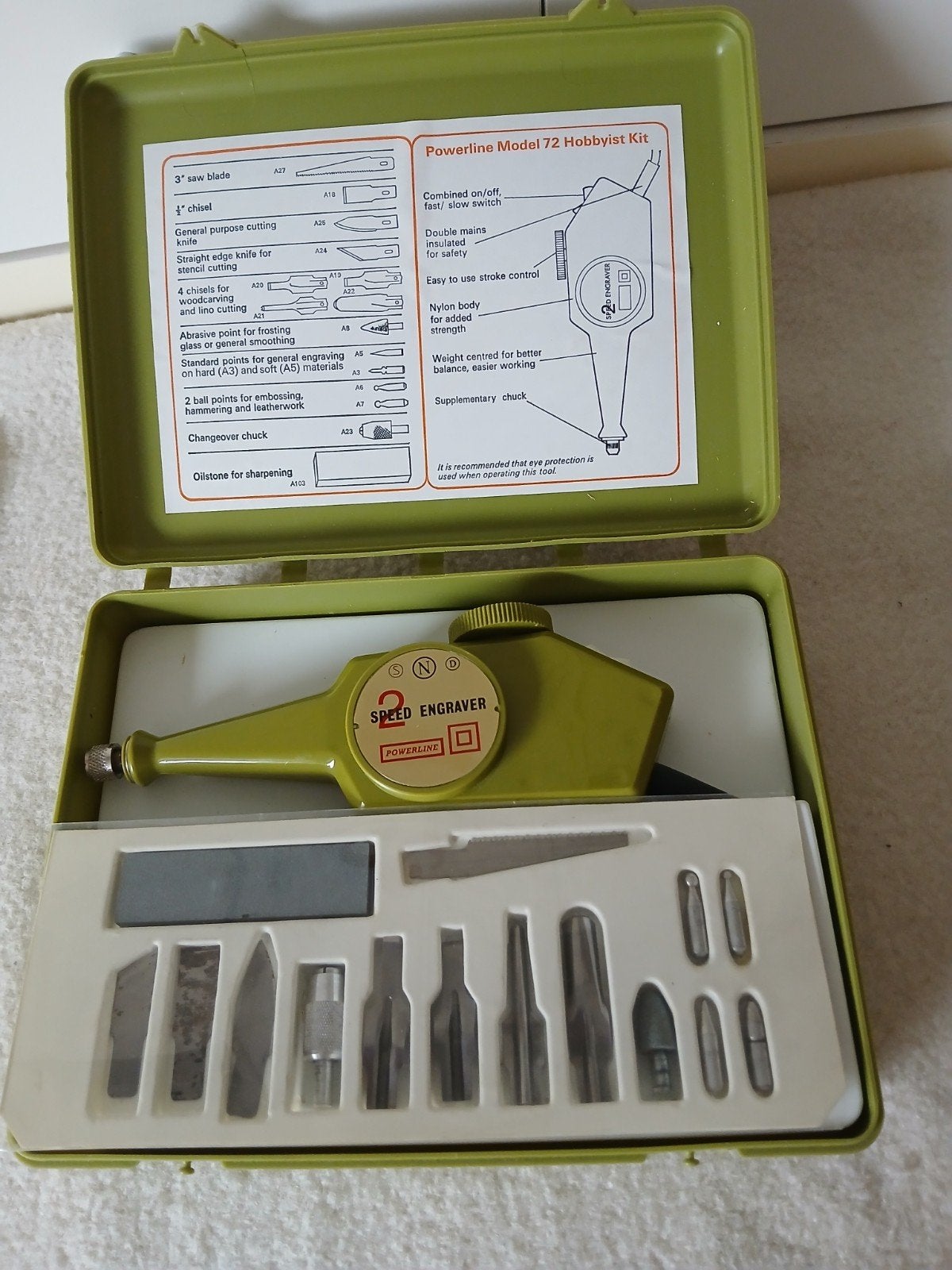vintage graveerset Burgers Powerline, Ophalen of Verzenden, Gebruikt