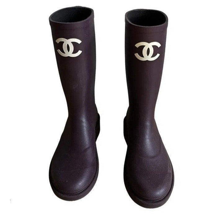 Chanel Wellington laarzen rubber maat 36, Kleding | Dames, Schoenen, Zwart, Ophalen of Verzenden, Regenlaarzen, Gedragen