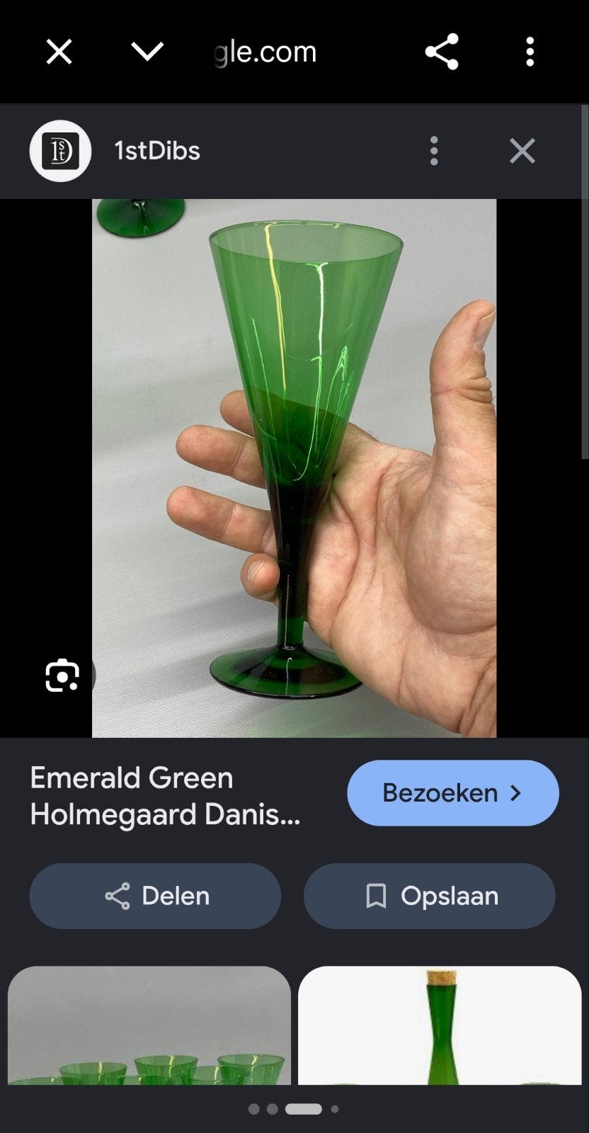 Set van 6 maar 4 is ook goed smaragdgroene Holmegaard Deens, Antiek en Kunst, Ophalen of Verzenden