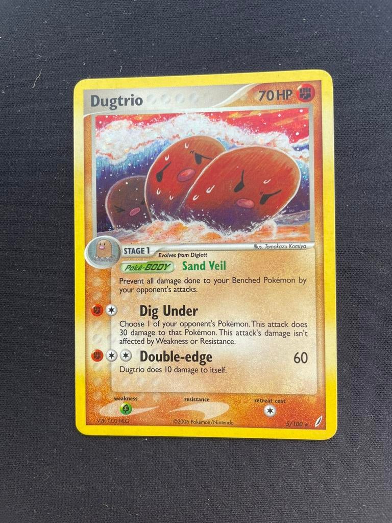 Dugtrio 5/100 EX Crystal Guardians Holo Pokémon kaart, Ophalen of Verzenden, Zo goed als nieuw