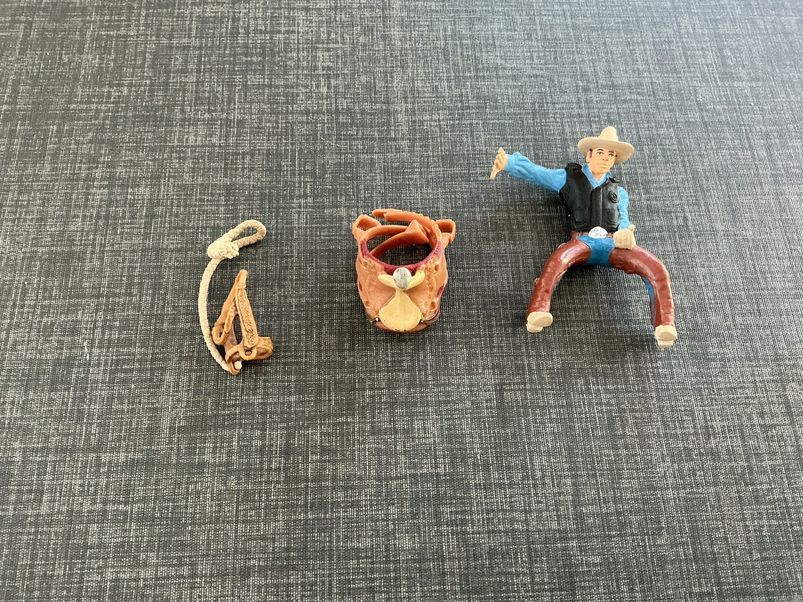 Schleich rodeo rijder met zadel, Ophalen of Verzenden, Zo goed als nieuw, Jongen of Meisje