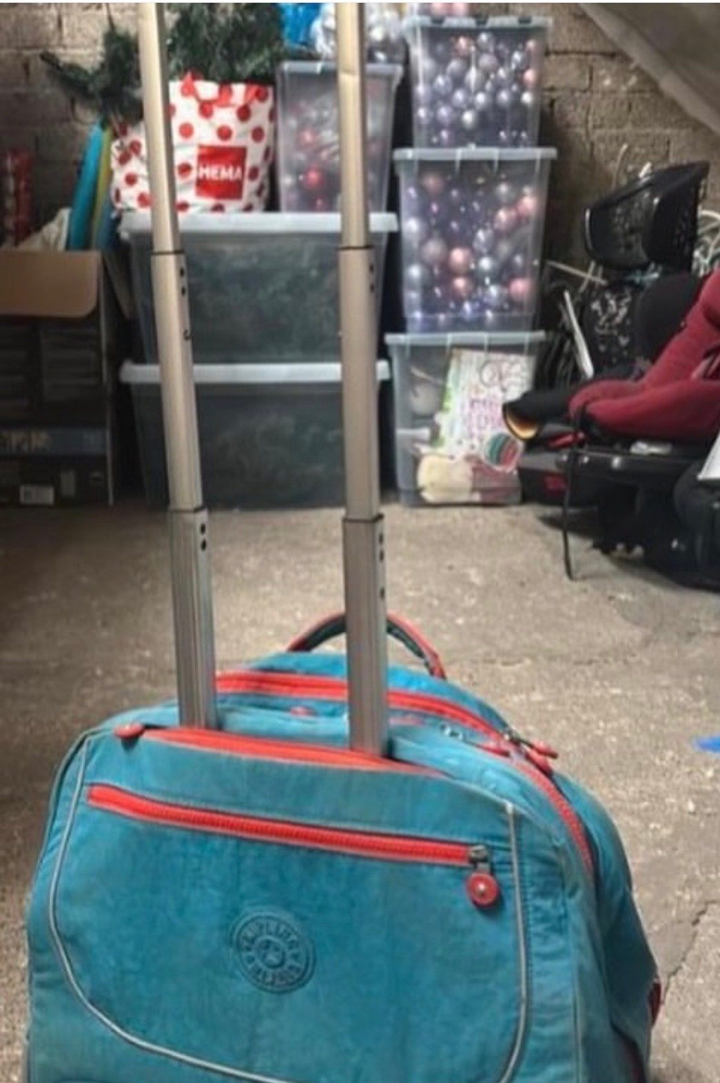 Kipling Boekentas met Wieletjes - Blauw/Oranje, 40 cm of meer, Gebruikt, Kipling, Ophalen of Verzenden