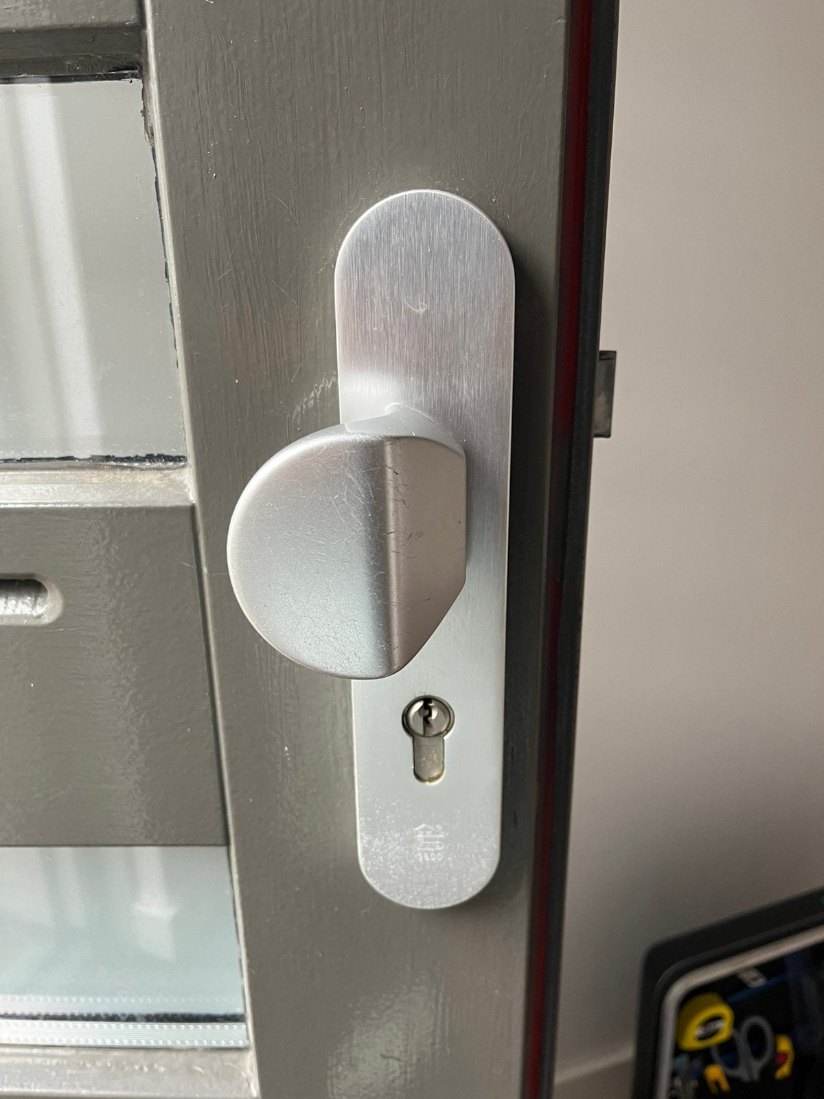Nemef veiligheidsbeslag voordeur deur-knop ✅ PC 72 mm, Ophalen, Gebruikt, Overige materialen, Klink of Kruk