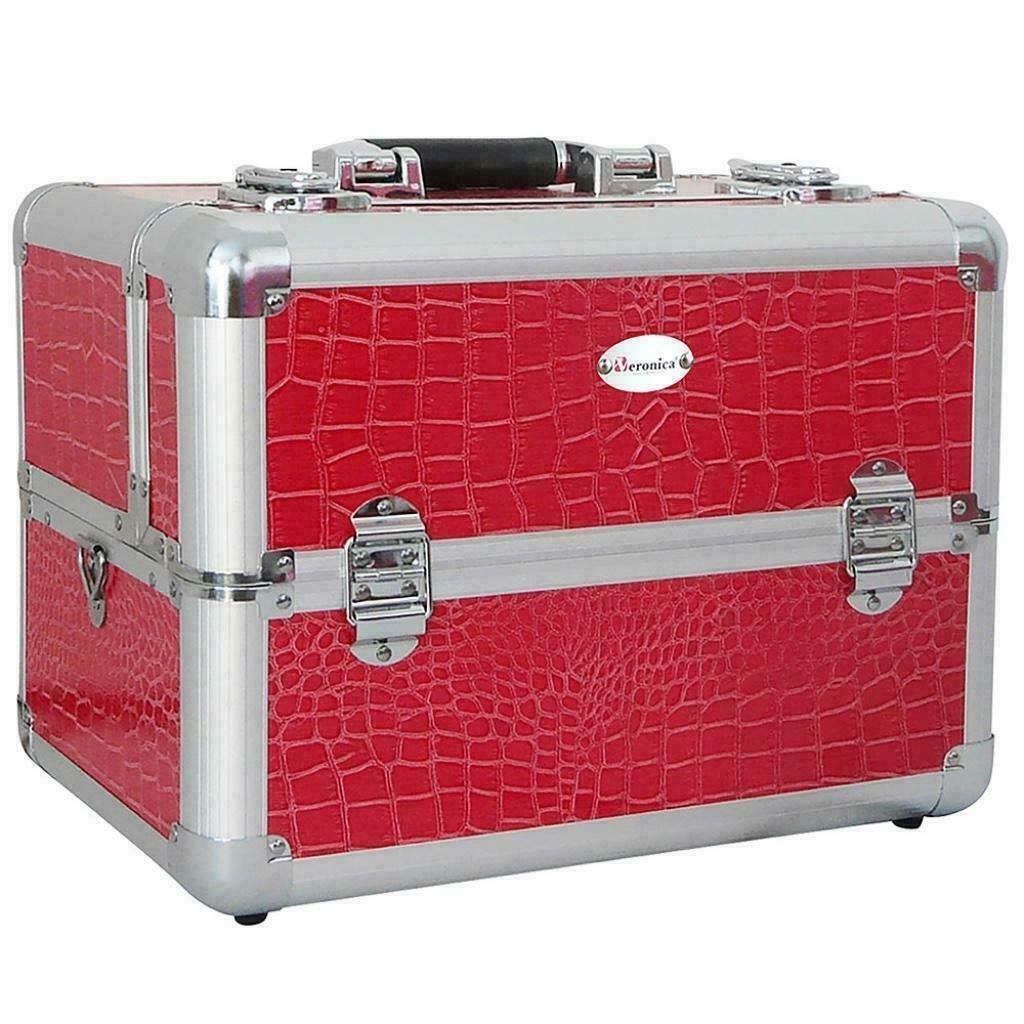 Aluminium beautycase, Croco roze, Ophalen of Verzenden