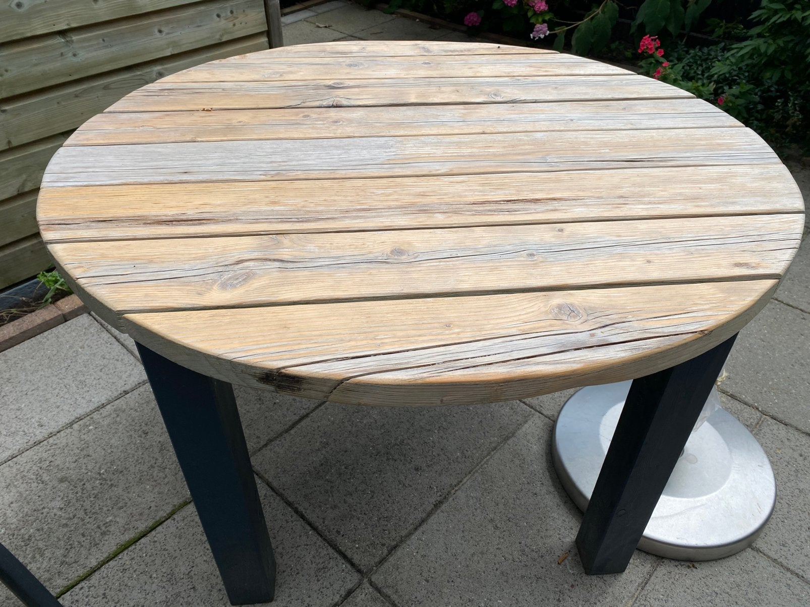 Tuintafel, Ophalen, Gebruikt, Rond, Hout