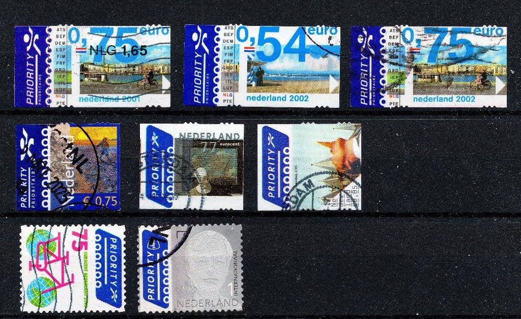 Priority zegels gestempeld, Ophalen of Verzenden, Na 1940, Gestempeld