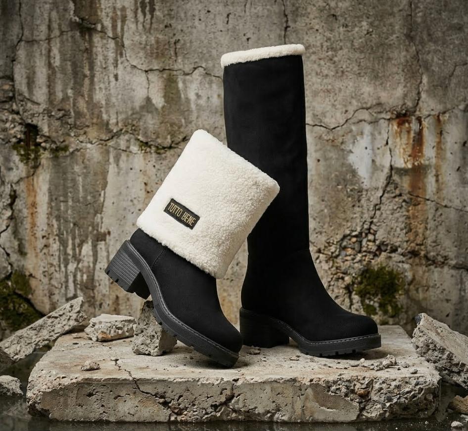 Tutto Bene Teddy omslag Boot Laars Black Maat 38, Hoge laarzen, Zwart, Nieuw, Ophalen of Verzenden