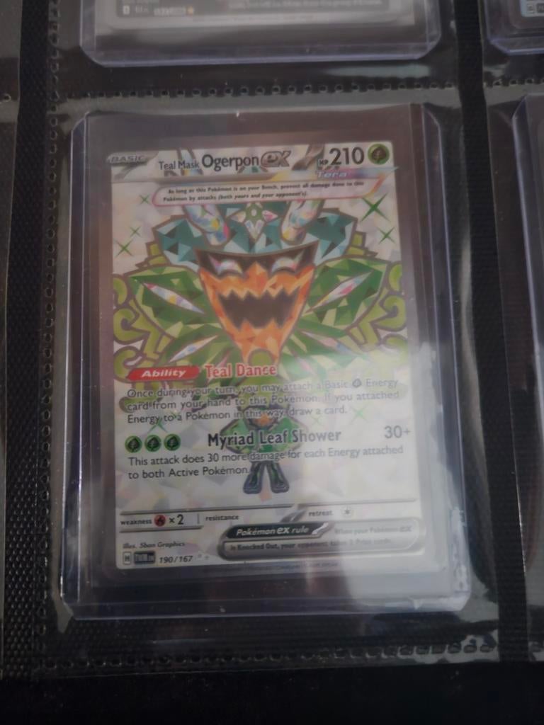 Pokemon Teal Mask Ogerpon ex 190/167 Twilight Masquerade, Ophalen of Verzenden, Zo goed als nieuw, Losse kaart, Foil