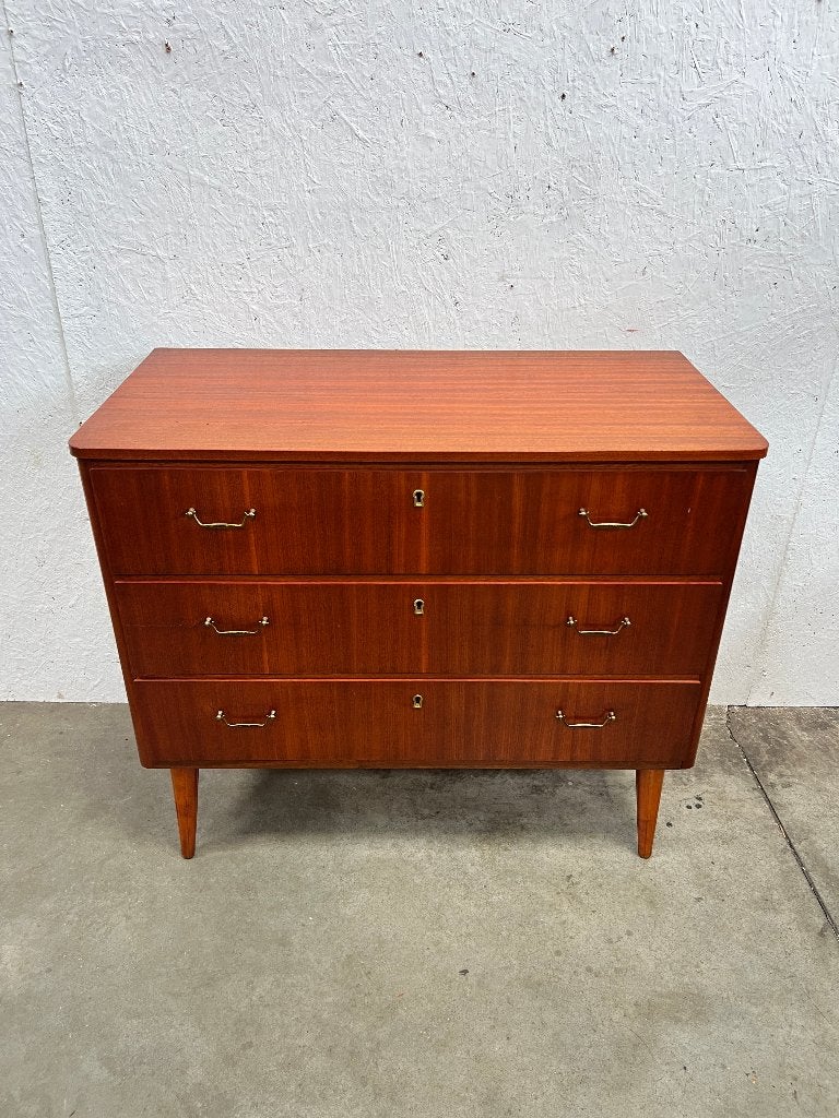 Vintage midcentury teakhouten ladekast, Zweden 1950's, Ophalen, Gebruikt, Teakhout, Onbekend