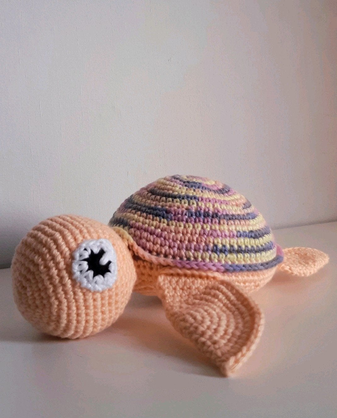 Zelfgehaakte schildpad, oranje, multicolor, universeel., Oranje, Overige merken, Overige typen, Nieuw
