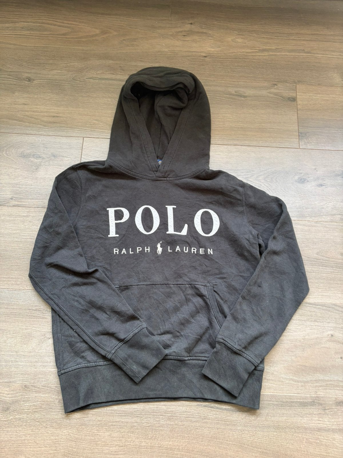 Polo Ralph Lauren Logo Hoodie Zwart, Ophalen of Verzenden, Zo goed als nieuw, Maat 46 (S) of kleiner, Zwart