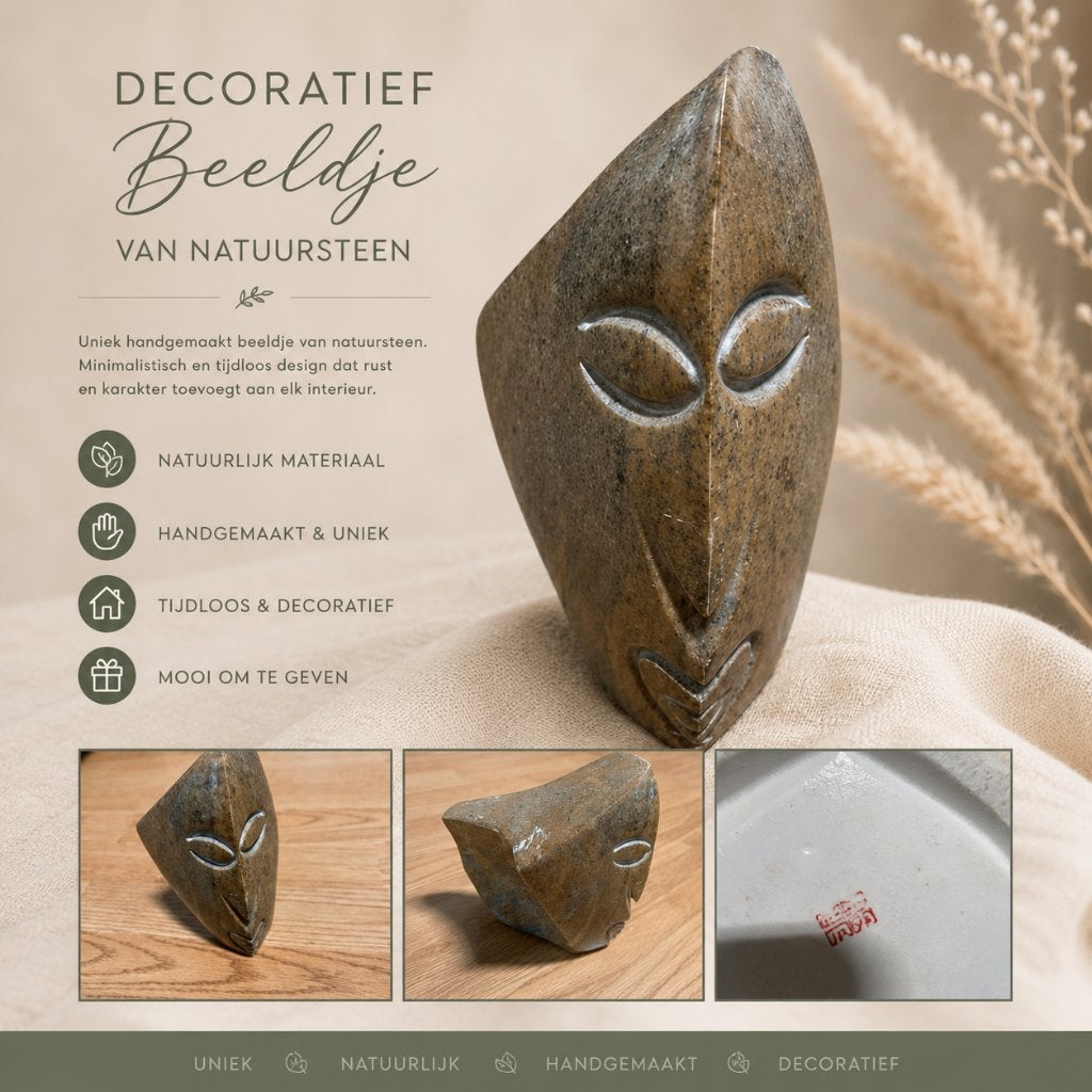Decoratief beeldje van natuursteen, Overige onderwerpen, Ophalen of Verzenden, Handgemaakt, 20 - 50 cm