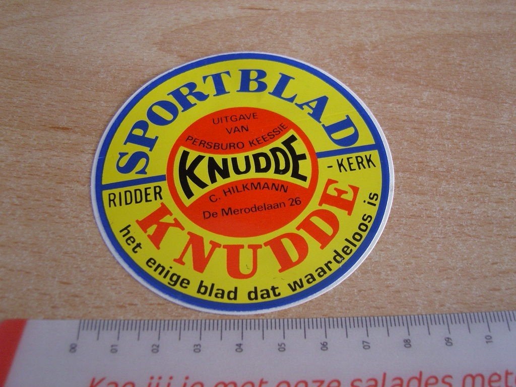 sticker Ridderkerk Sportblad KNUDDE Persburo Keessie Hilkman, Ophalen of Verzenden, Zo goed als nieuw