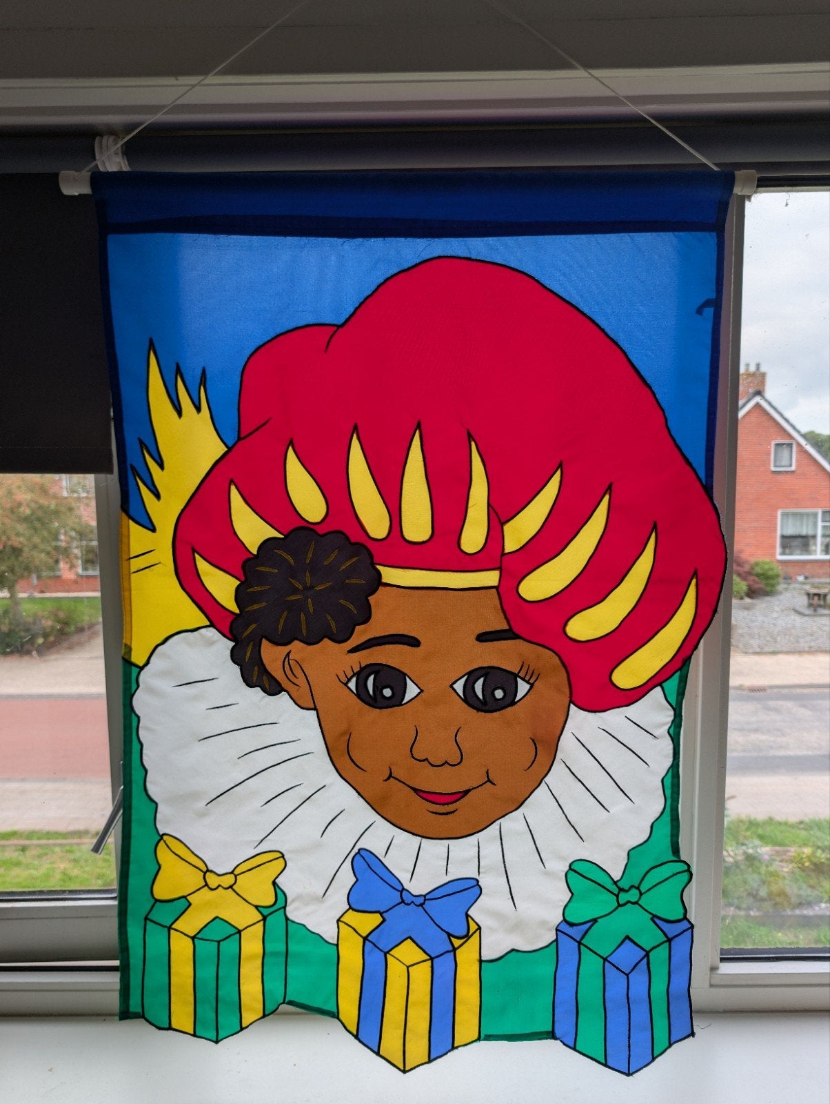 Etalage raamhanger met Zwarte Piet, Diversen, Ophalen of Verzenden, Zo goed als nieuw