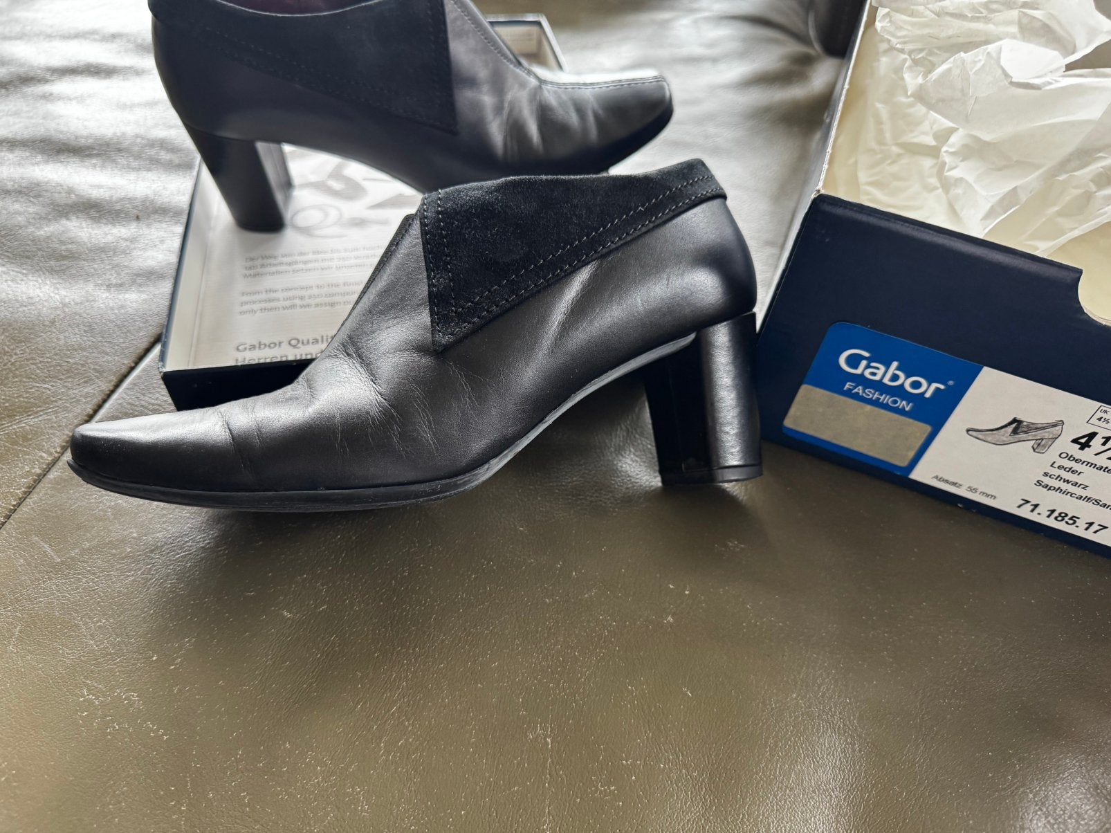 Gabor - halfhoge hakken - zwart - maat 4,5, Kleding | Dames, Schoenen, Ophalen of Verzenden, Zo goed als nieuw, Zwart