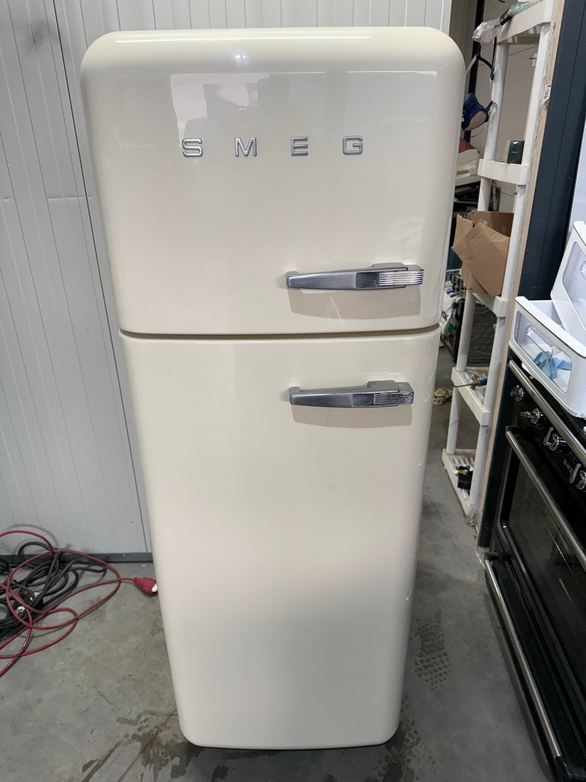 Smeg Koelkast met Vriezer - Crème Retro Design, Witgoed en Apparatuur, 150 tot 200 liter, Bella, Ophalen of Verzenden, Zo goed als nieuw