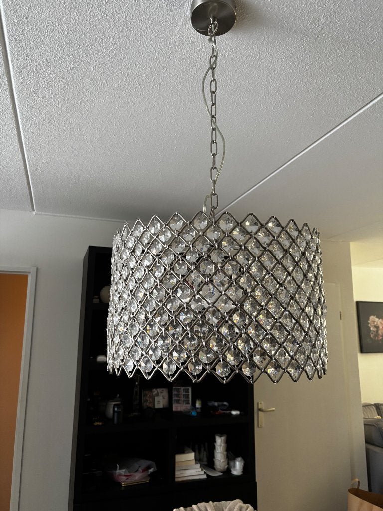 2 lampen met crystal, Huis en Inrichting, Ophalen, Zo goed als nieuw, Glas