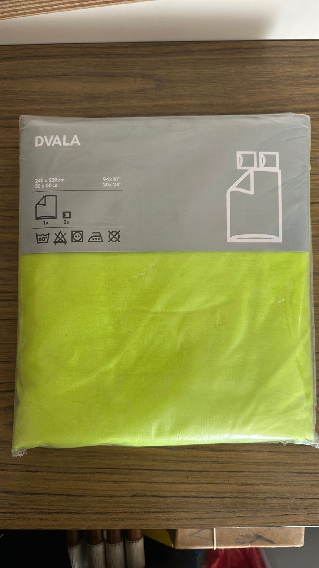 Ikea Dvala Dekbed overtrek / geel, Ophalen of Verzenden, Zo goed als nieuw, Tweepersoons, Dekbedovertrek