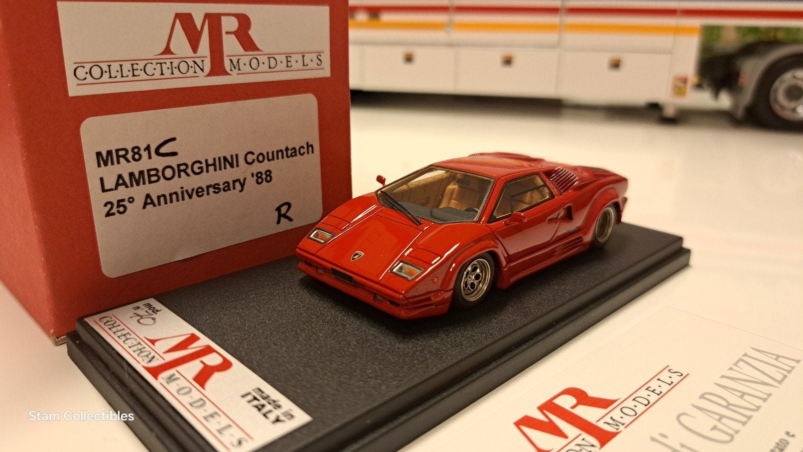 MR Collection MR81C Lamborghini Countach 25th Anni Red, Overige merken, Auto, Ophalen of Verzenden, Zo goed als nieuw