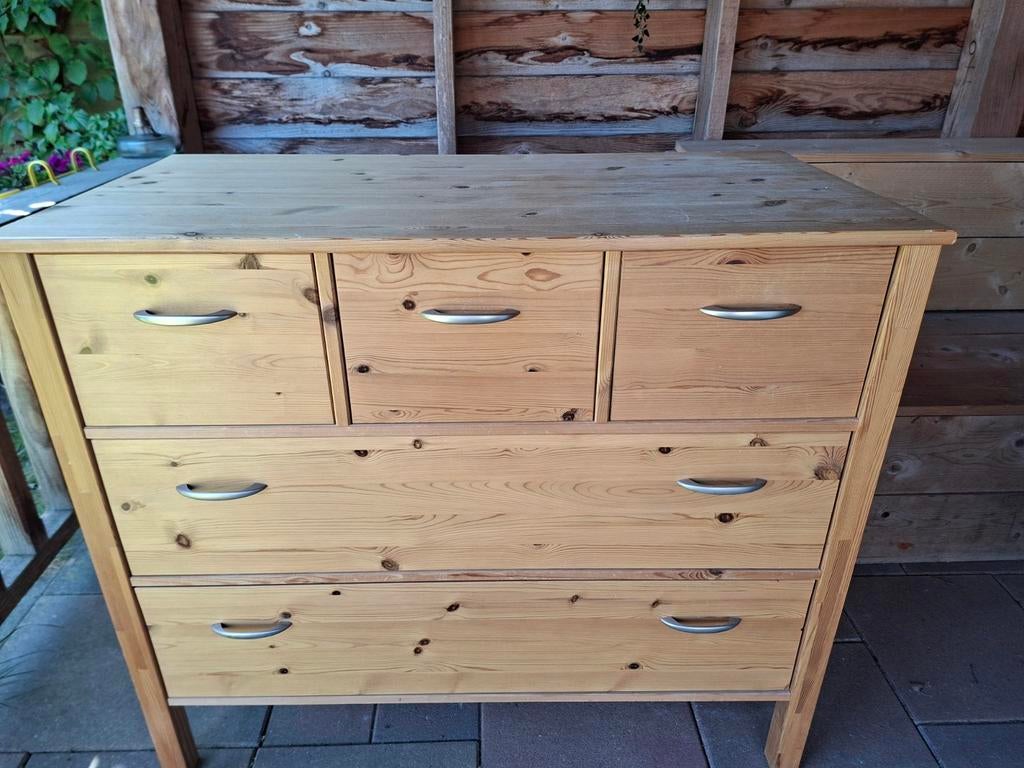 Houten ladekast/commode, Huis en Inrichting, Kasten | Ladekasten, Ophalen, Gebruikt, 100 tot 150 cm, 3 of 4 laden