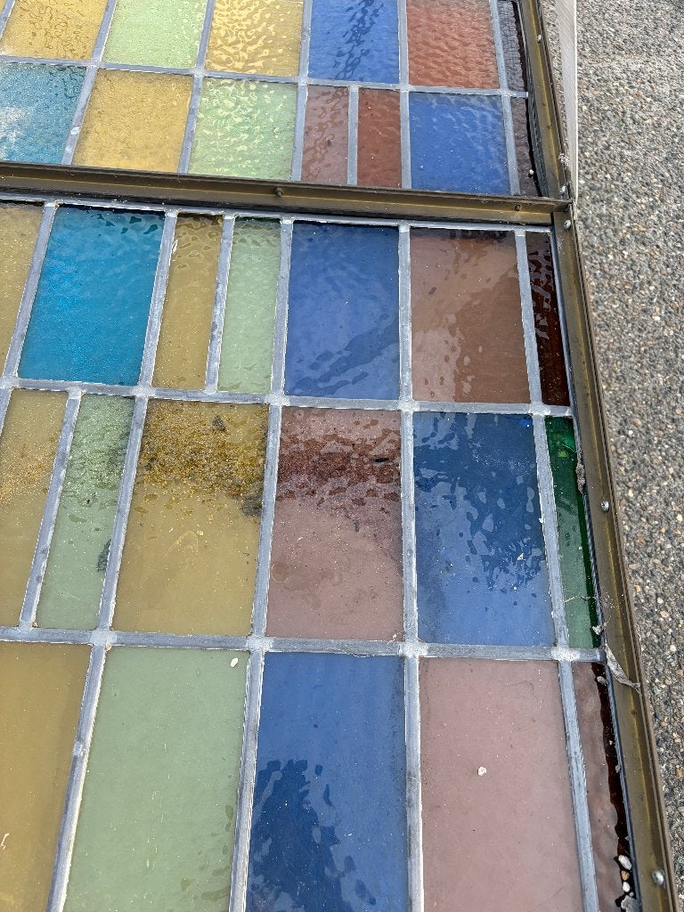3 x Kerk raam glas in lood kerkraam ( 377 ), Ophalen, Gevelraam of Ruit, Gebruikt, Minder dan 80 cm