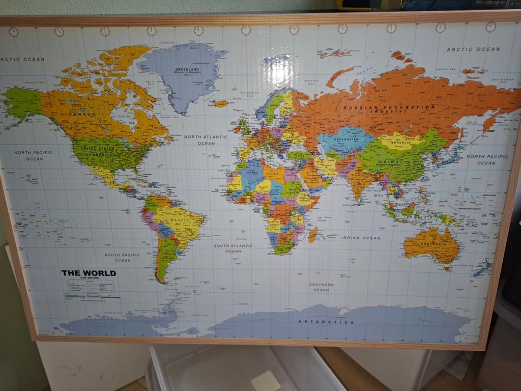 Wereldkaart op kurk, Ophalen of Verzenden, 1800 tot 2000, Landkaart