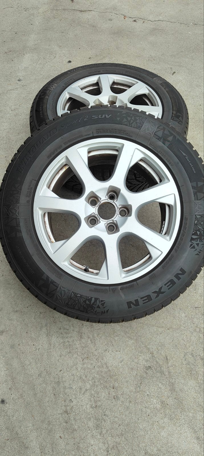 Audi Q5 Lichtmetalen velgen met winterbanden, Gebruikt, Banden en Velgen, 17 inch, 235 mm