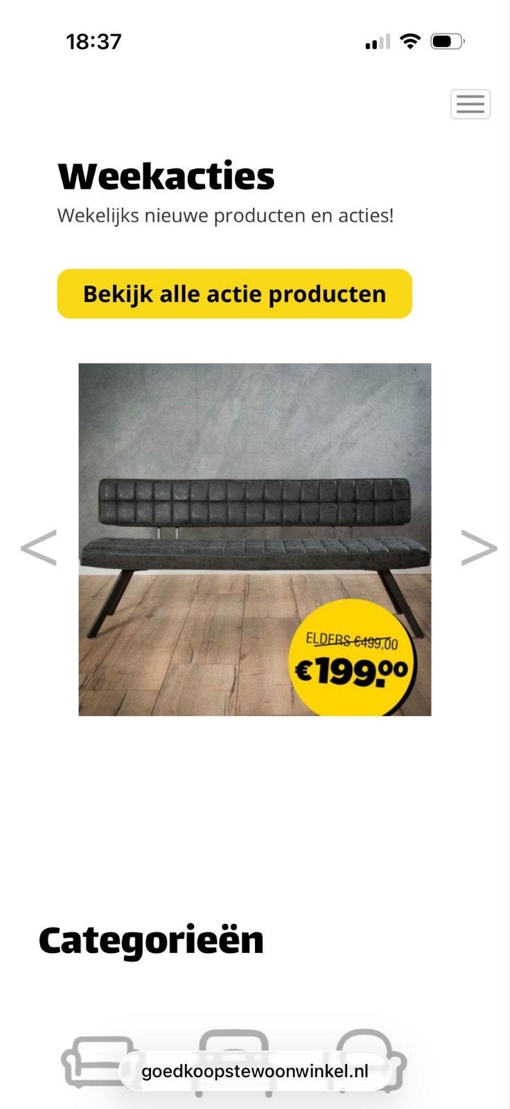 Eetkamerbank - Nu slechts 199€! Op voorraad!, Ophalen