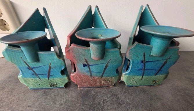 3x Ed Meissenberg keramische kandelaar, Antiek en Kunst, Ophalen of Verzenden