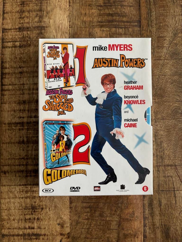 Austin Powers 1 & 2 DVD Boxset - Mike Myers, Cd's en Dvd's, Dvd's | Tv en Series, Zo goed als nieuw, Komedie, Alle leeftijden