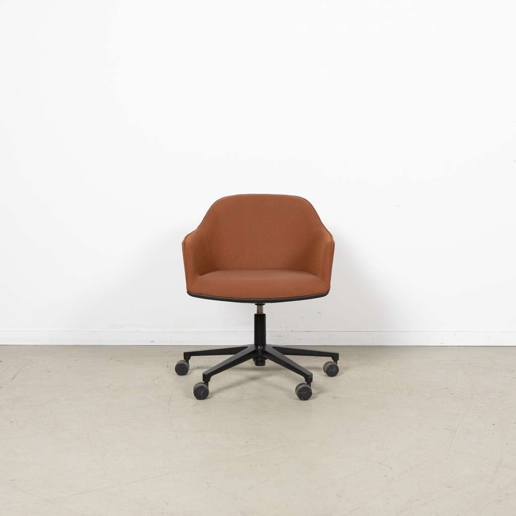 4x Vitra Softshell Bureaustoel Terracotta Stof - Zwart, Niet ingevuld, Gebruikt, Bruin, Niet ingevuld