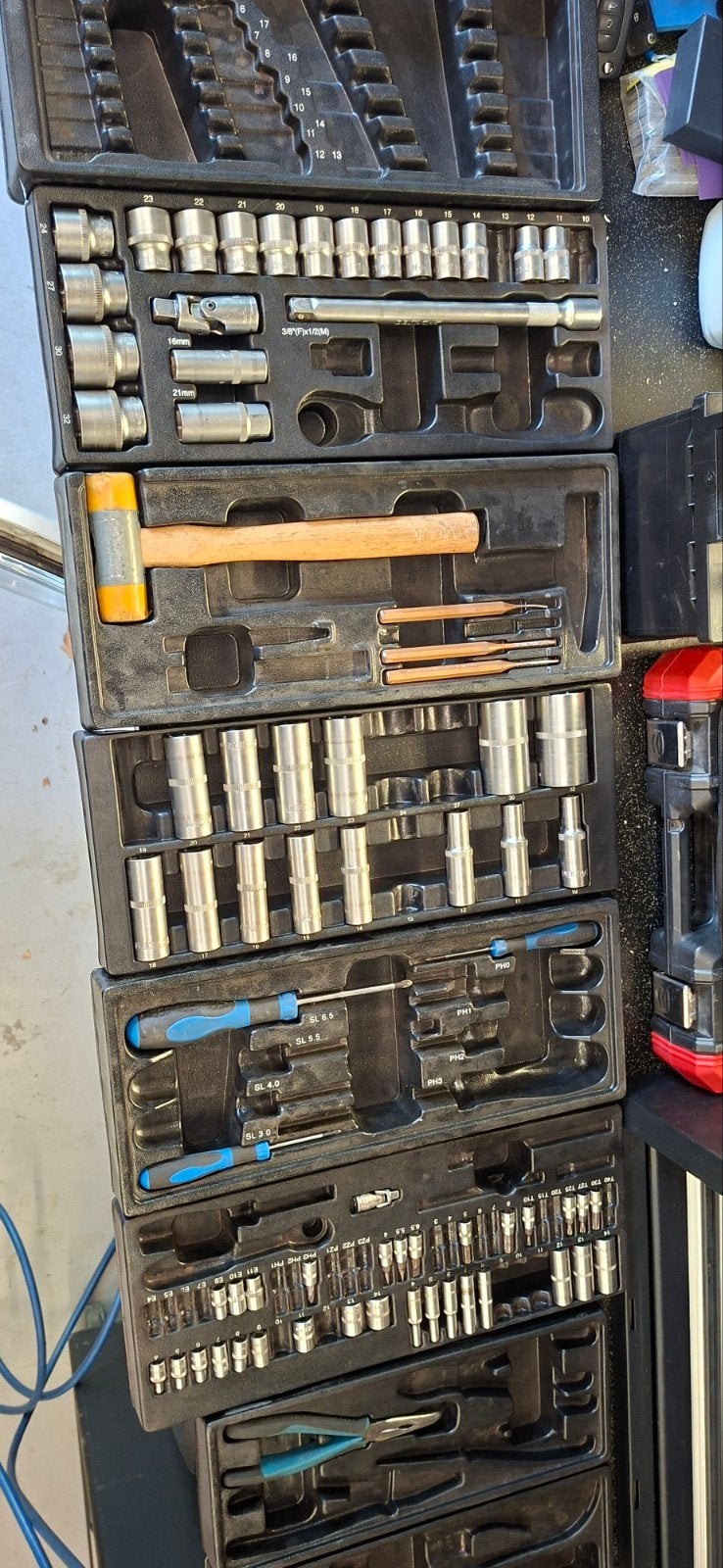 Deltach gereedschap inlays gereedschapwagen, Ophalen of Verzenden, Gevuld, Zo goed als nieuw