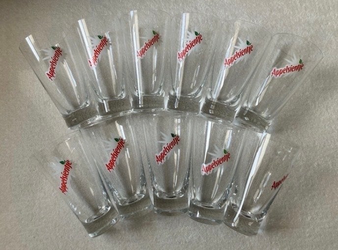 11x Appelsientje glazen van glas - Sapglazen, Ophalen of Verzenden, Overige merken, Glas, Overige typen