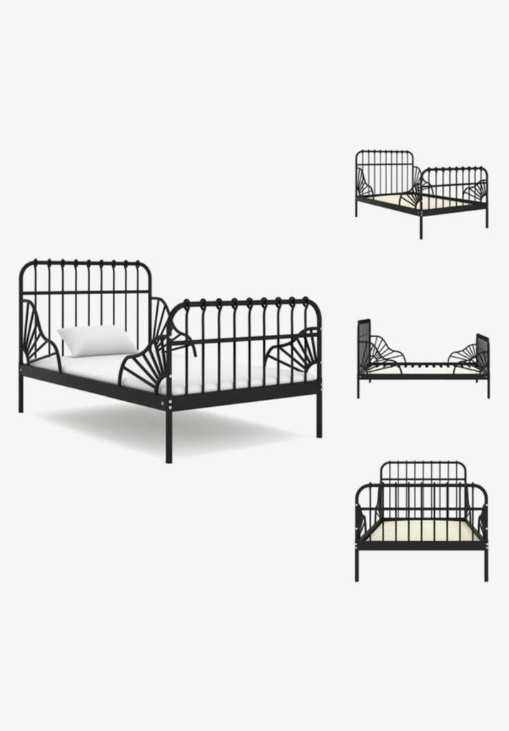 Uitschuifbaar kinderbedje IKEA met lattenbodem, Ophalen, Gebruikt, 70 tot 85 cm, Lattenbodem