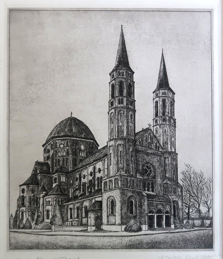 ets Sint-Petruskerk Uden gesigneerd Ad Raats 88/100, Gesigneerd, 23 cm, 20 cm, 1950 - 1999