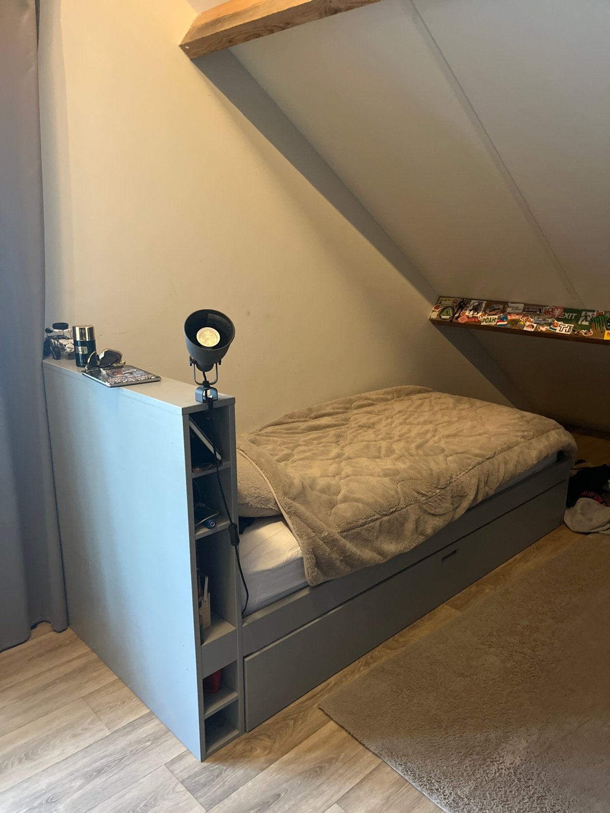 Eenpersoonsbed VT wonen met opbergruimte en hoofdeinde, Gebruikt, 90 cm, Eenpersoons, Ophalen of Verzenden