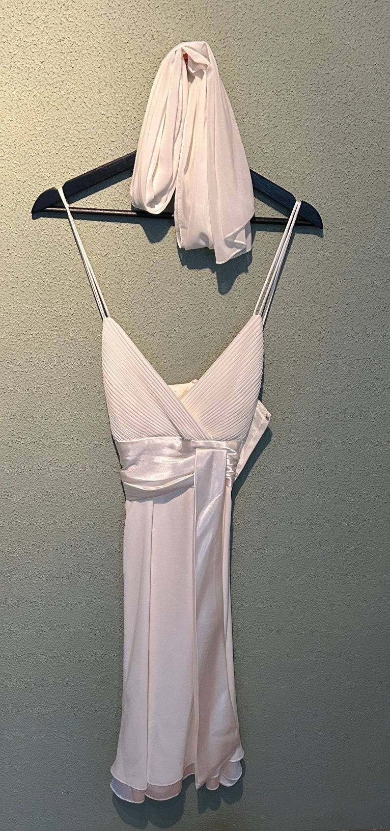 Ivoor wit jurkje L met schoudersjaal bruiloft white party, Wit, Maat 46/48 (XL) of groter, Ophalen of Verzenden, Zo goed als nieuw