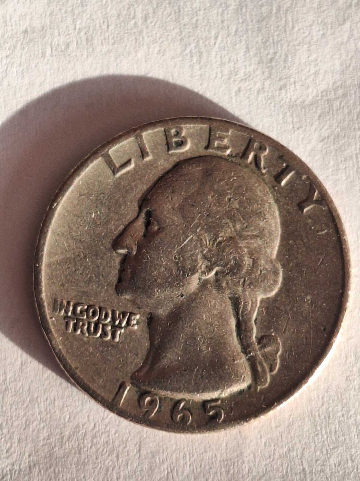 Amerikaanse Quarter Dollar munt 1965, Postzegels en Munten, Munten | Amerika, Ophalen of Verzenden, Noord-Amerika, Losse munt