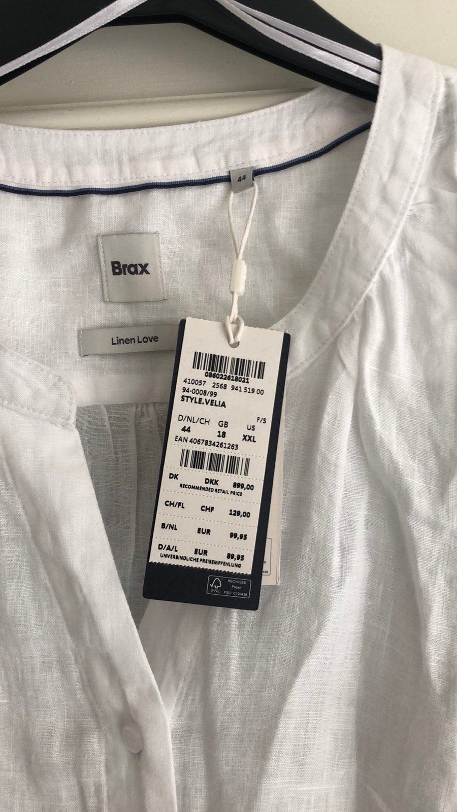 Brax linnen blouse wit maat 44 en 46 nieuw, Kleding | Dames, Ophalen of Verzenden, Nieuw, Maat 42/44 (L), Wit