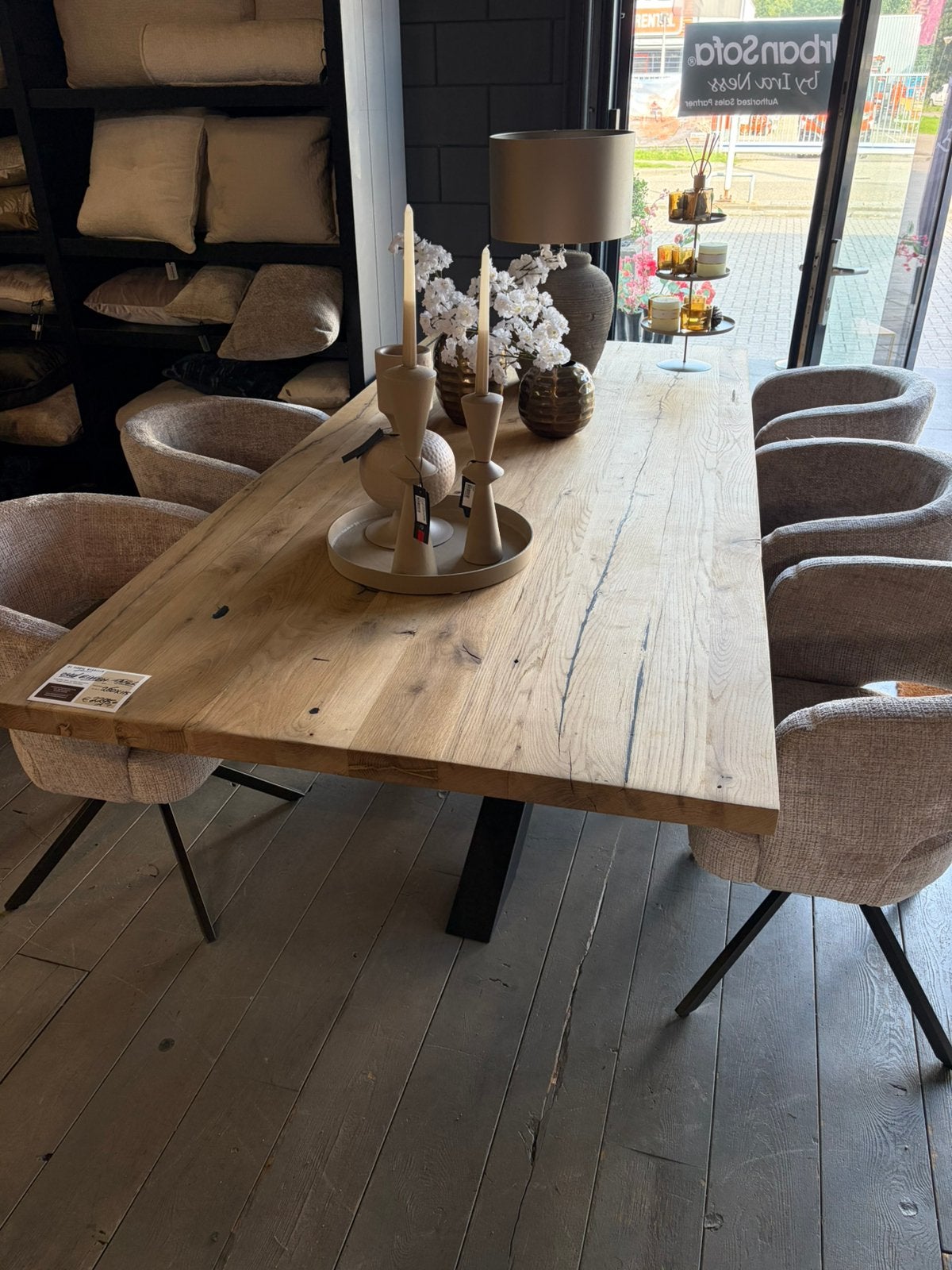 Massief Oud Eiken Eettafel 260x115 cm – Onderstel naar Keuze, Ophalen, 100 tot 150 cm, Vijf personen of meer, Eikenhout
