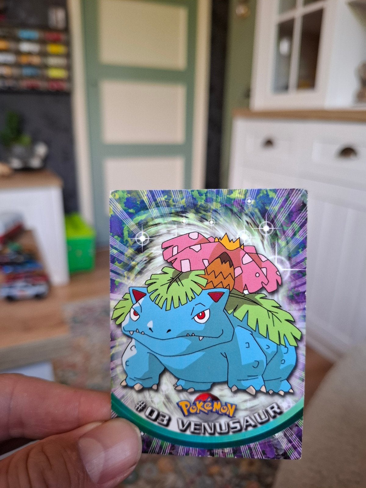 Pokémon Venusaur Topps TV Animation Series 1 Kaart #03, Ophalen of Verzenden, Gebruikt, Losse kaart